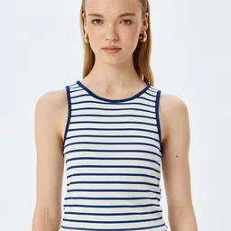 Koton Women Striped Sleeveless Crop Top-image-52