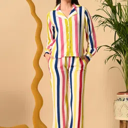 Unifringe Women Striped Night suit-picture-44