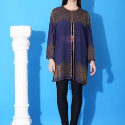 DEBONATELLA Women Party Embellished Longline Shrug-14