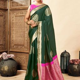 KALINI Woven Design Silk Blend Banarasi Saree-image-22