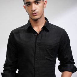 HIGHLANDER Men Comfort Slim Fit Opaque Casual Shirt-image-100