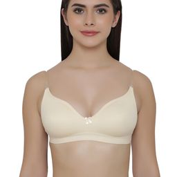 Clovia Beige Full Coverage All Day Comfort Cotton T-shirt Bra-picture-11