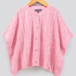 Pine Kids Knitted Half Sleeves Shrug - Light Pink-image-28