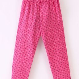 Fido Cotton Jersey Full Length Legging With Floral Print - Pink-image-71