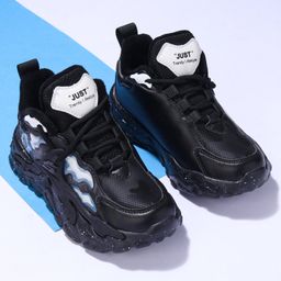 Oh! Pair Sneakers with Lace Up Closure - Black-picture-15