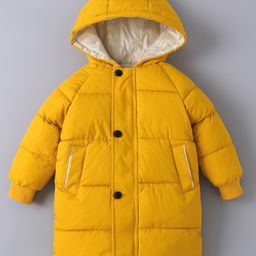 Kookie Kids Full Raglan Sleeves Hooded Padded Jacket -Yellow-picture-25