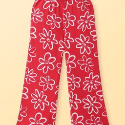 Pine Kids Full Length Comfort Fit Lounge Pants Floral Print - Red-image-121