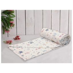 Trance Home Linen Pure Malmal Cotton Multipurpose Baby Dohar - Ducks-image-54