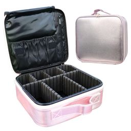 House of Quirk Makeup Bag with Mirror, Cosmetics Organizer Bag, Travel Makeup Train Case & Adjustable Dividers, Professional Cosmetic Accessories Case, Portable Travel Case (Light Pink)-picture-10