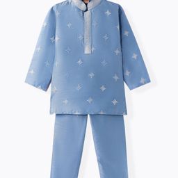 Ridokidz Full Sleeves Sequins Embellished Kurta & Pyjama Set - Light Blue-image-37