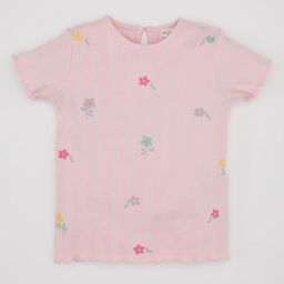 DeFacto Girls Conversational Printed Round Neck Cotton T-shirt-image-4
