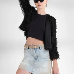 SHOWOFF Party Open Front Crop Shrug-image-81