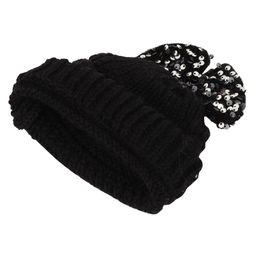 Tipy Tipy Tap Sequins Embellished Bow Designed Cap - Black image 2