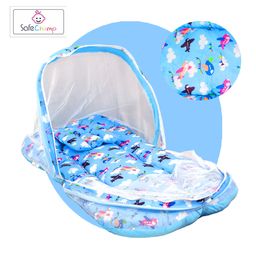 SafeChamp Skyler  Baby 4 Piece - Bedding Set with Pillow and Bolsters Sleeping Bag and Bedding Set and Feeding Pillow Combo - Blue image 3