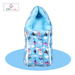 SafeChamp Skyler  Baby 4 Piece - Bedding Set with Pillow and Bolsters Sleeping Bag and Bedding Set and Feeding Pillow Combo - Blue image 4