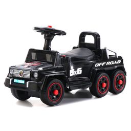 fab n funky Premium Kids Manual Push Ride On With Storage & Light And Music Foot to Floor Operation| Backrest - Black image 5