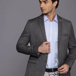 Theme Single-Breasted Slim Fit Pure Wool Formal Blazer-image-70
