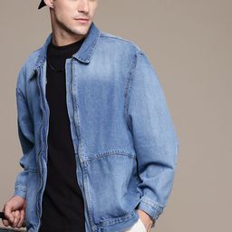 The Roadster Life Co. Pure Cotton Oversized Denim Truckers Jacket-image-21