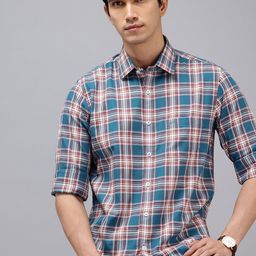 ColorPlus Pure Cotton Tartan Checked Casual Shirt-image-32