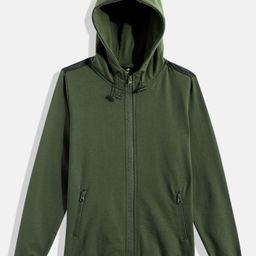 WROGN YOUTH Boys Olive Green Hooded Sweatshirt-image-93