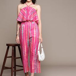 Label Ritu Kumar Printed Pure Cotton Top & Palazzos Co-Ords-43