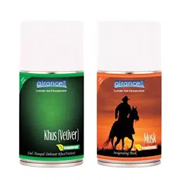 Airance 250 ml Each Musk & Khus (Vetiver) Fragrance Automatic Air Freshener Refill Perfume Spray (Pack of 2)-image-87