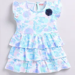 MIMINO Floral Print Flutter Sleeve Fit & Flare Dress image 2