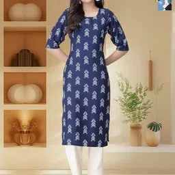 HERE&NOW Selection Of 2 Ethnic Motifs Printed Round Neck Straight Kurta-picture-18