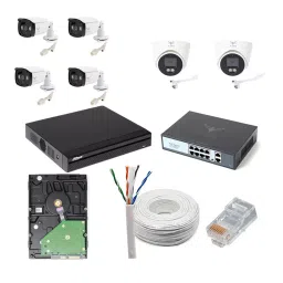 J K VISION 4MP 4 Pcs Bullet 4 Pcs Dome CCTV IP Camera Kit with 8 Channel NVR, 8 Port POE, 2TB Hard Disk, Cat6 Cable 100 m & 16 RJ45 Connector-25