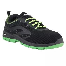 Fuel Steel Toe Safety Shoes Low Ankle Double Density PVC Sole Black and Green, JORDAN Size UK 9-image-9
