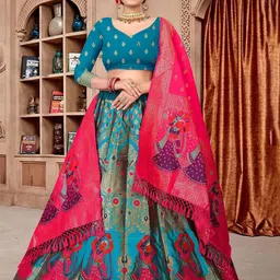 Warthy Ent Semi-Stitched Lehenga & Unstitched Blouse With Dupatta-image-80