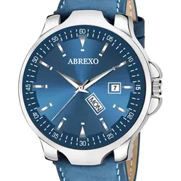 Abrexo Men Printed Dial & Leather Straps Analogue Watches Abx2914-Blue Day & Date Watch-image-93