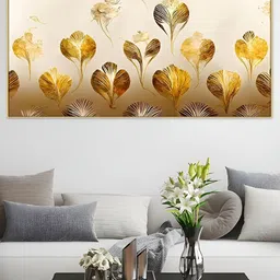 DEKORSTATION Yellow & Beige Painted Wooden Wall Art-image-91
