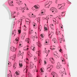 mothercare Girls Conversational Printed Pure Cotton Fit & Flare Dress-image-20