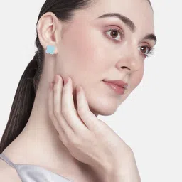 Estele Rhodium-Pated Floral Studs-image-67