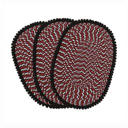 Aura 3-Pcs Red & Black Spiral Oval Doormat-28