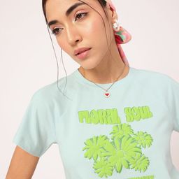 DressBerry Floral Frenzy Printed Crop T-shirt-image-31