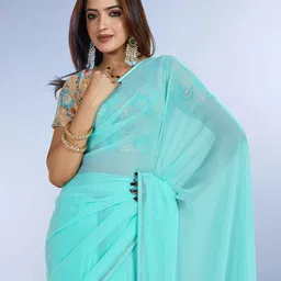 Mitera Solid Regular Party Saree-image-8