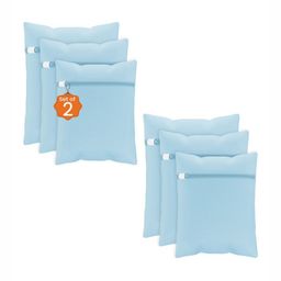 Aura 6Pcs Blue Reusable Mesh Laundry Bags With Zipper-28