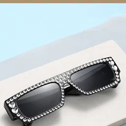 AUGEN Unisex Black Lens & Black Rectangle Sunglasses with-image-62
