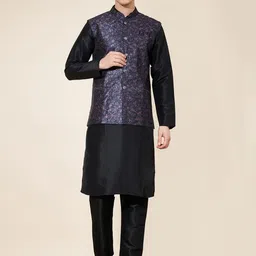OUTLUK Men Regular Pure Silk Kurta with Pyjamas-picture-12
