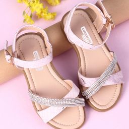 Cute Walk by Babyhug Sandals with Studded Lace - Pink-image-88