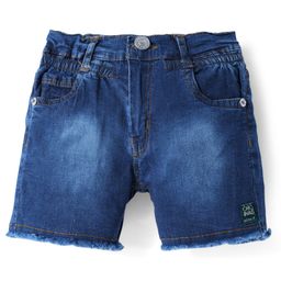 Olio Kids Denim Knit Above Knee Length Solid Colour Shorts - Blue-image-29