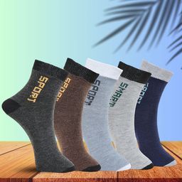 MJE Unisex Pack Of 5 Printed Anti-Odour Ankle-Length Socks-picture-49