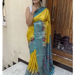 HERE&NOW Ethnic Motifs Printed Zari Art Silk Banarasi Saree-picture-28