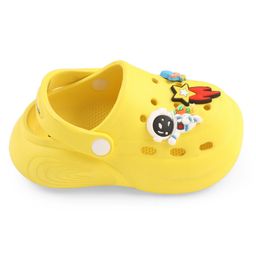 Cute Walk by Babyhug Back Strap Closure Clogs with Spaceship Applique - Yellow image 4