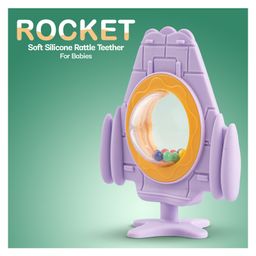 baybee Rocket Shape BPA Free Silicone Teether for Babies - Violet image 5