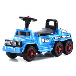 fab n funky Premium Kids Manual Push Ride On With Storage & Light And Music Foot to Floor Operation| Backrest - Blue image 5