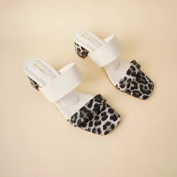 Mast & Harbour Women Animal Printed Block Heel Sandals-picture-7