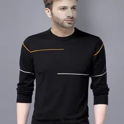 REYA Men Striped Round Neck Cotton Sweatshirt-image-5